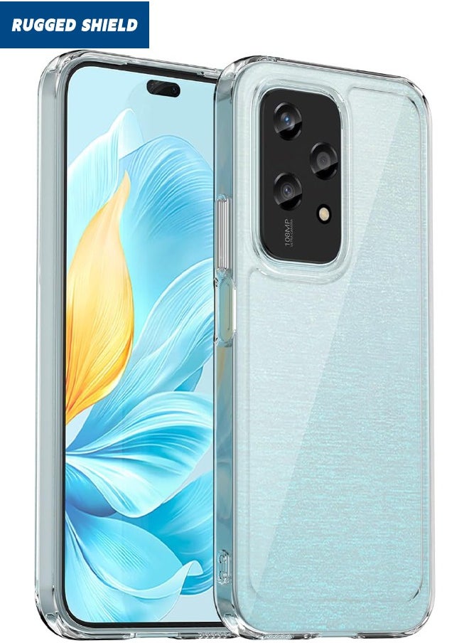 RUGGED SHIELD Honor 200 Lite 5G Case, Clear Acrylic Hard Back Panel + Soft TPU Edge, [Anti Drop][Anti Scratch][Anti Slip][Anti Fingerprint] Protective Phone Case for Honor 200 LITE 5G 6.7 inch, Clear  - Image 1