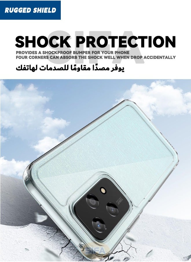 RUGGED SHIELD Honor 200 Lite 5G Case, Clear Acrylic Hard Back Panel + Soft TPU Edge, [Anti Drop][Anti Scratch][Anti Slip][Anti Fingerprint] Protective Phone Case for Honor 200 LITE 5G 6.7 inch, Clear  - Image 3