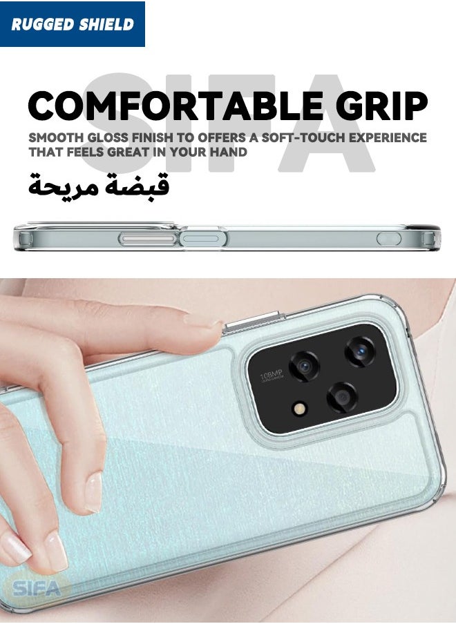 RUGGED SHIELD Honor 200 Lite 5G Case, Clear Acrylic Hard Back Panel + Soft TPU Edge, [Anti Drop][Anti Scratch][Anti Slip][Anti Fingerprint] Protective Phone Case for Honor 200 LITE 5G 6.7 inch, Clear  - Image 4