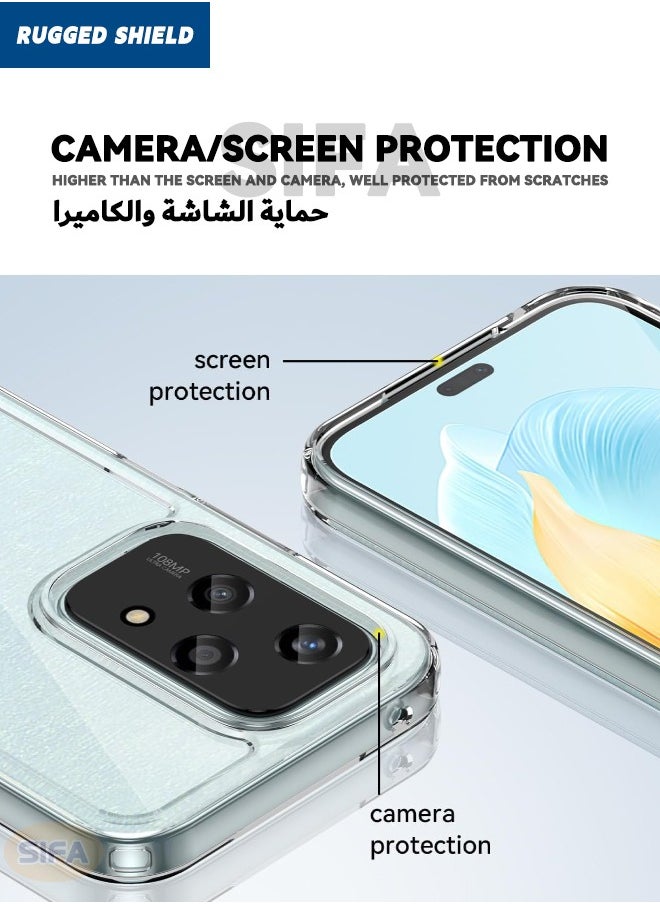 RUGGED SHIELD Honor 200 Lite 5G Case, Clear Acrylic Hard Back Panel + Soft TPU Edge, [Anti Drop][Anti Scratch][Anti Slip][Anti Fingerprint] Protective Phone Case for Honor 200 LITE 5G 6.7 inch, Clear  - Image 5