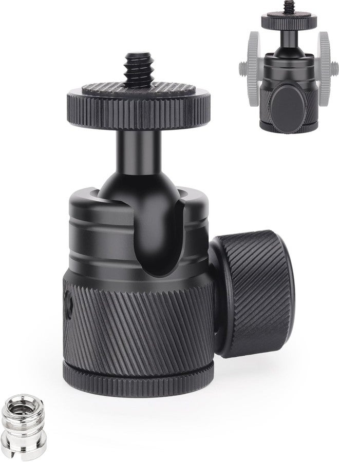 INNOREL Mini Ball Head- C19 Mount Tripod Head-CNC Metal Low Profile Ballhead 360° Pan 90° Tilt Tripods Mount with 3/8" to 1/4" Adapter Ballheads, Max Load 6.61 lb/3kg for Phone/DLSR Camera/Mini Holder - Image 1