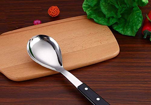 KPNG 1Pcs Stainless Steel Food Serving Rice Spoon with Nylon Handle Tableware Utensil Kitchen Tools Kitchen Supplies. (Black) Pack of-1 - Image 2