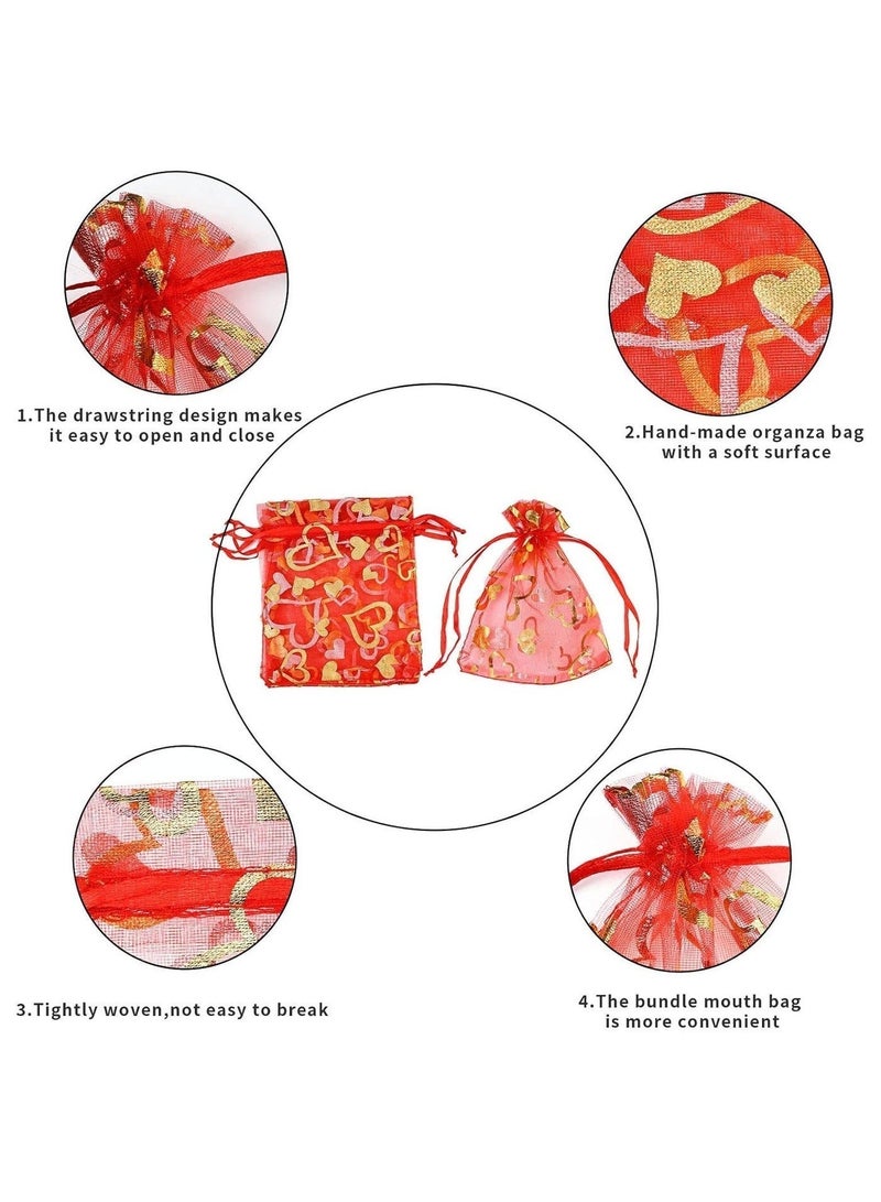 أكياس مجوهرات شبكية صغيرة، أكياس حلوى، أكياس هدايا أورجانزا (100 قطعة) - Image 3