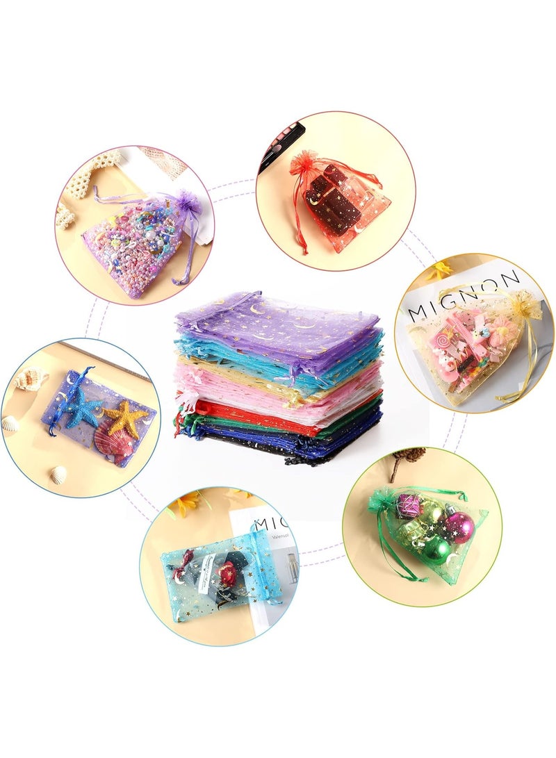 أكياس مجوهرات شبكية صغيرة، أكياس حلوى، أكياس هدايا أورجانزا (100 قطعة) - Image 5