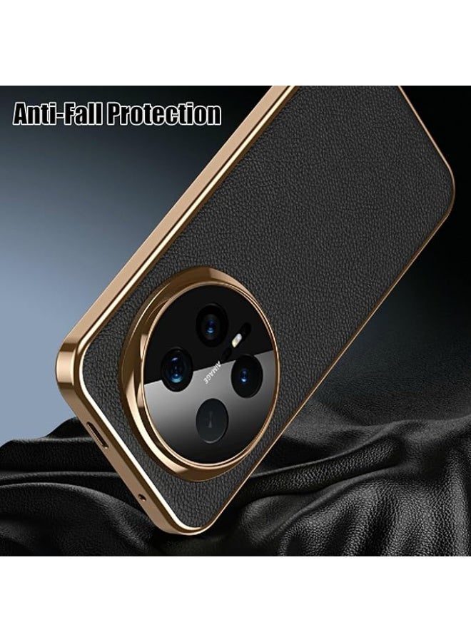 Genuine Leather Case Compatible with Honor Magic 8 Pro 5G Slim Luxury Electroplated Magnetic Cover with Camera Protection - Image 5