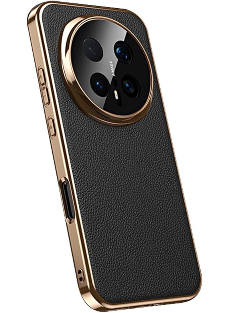 Genuine Leather Case Compatible with Honor Magic 8 Pro 5G Slim Luxury Electroplated Magnetic Cover with Camera Protection - Image 1