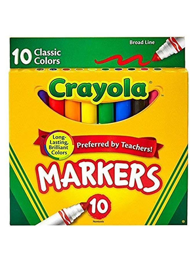 Crayola Broad Line Markers Classic Colors 10 Each (Pack Of 6) - Image 1