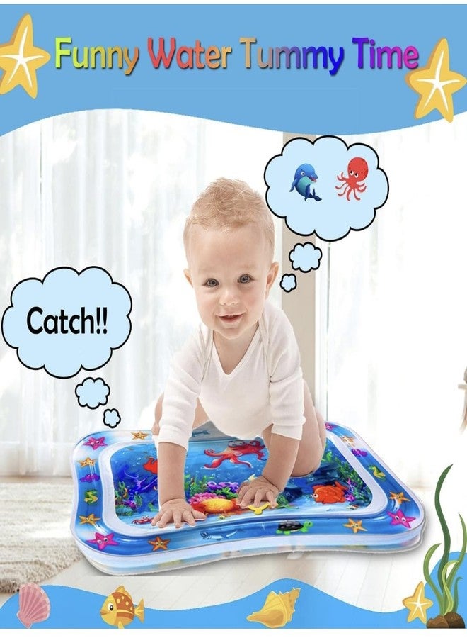Richtots Premium Baby Kids Water Play Mat Toys Inflatable Tummy Time Leakproof Water Play Mat, Fun Activity Play Center Indoor and Outdoor Water Play Mat for Baby Random Design,Pack of 1 Set,Blue - Image 3