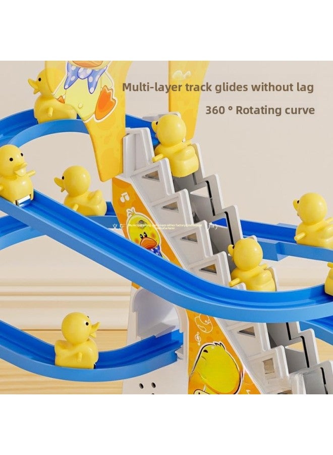 Baby Toys 0-1 Year Old Coax Baby Training To Learn To Look Up Newborn Children 8 Babies 0 To 3 Months Old 6-Color:【cute Duck Fun Climbing Stairs—rechargeable Version】—12 Little Yellow Ducks - Image 3