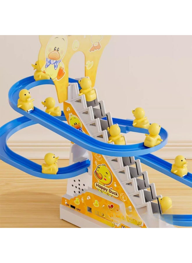 Baby Toys 0-1 Year Old Coax Baby Training To Learn To Look Up Newborn Children 8 Babies 0 To 3 Months Old 6-Color:【cute Duck Fun Climbing Stairs—rechargeable Version】—12 Little Yellow Ducks - Image 5