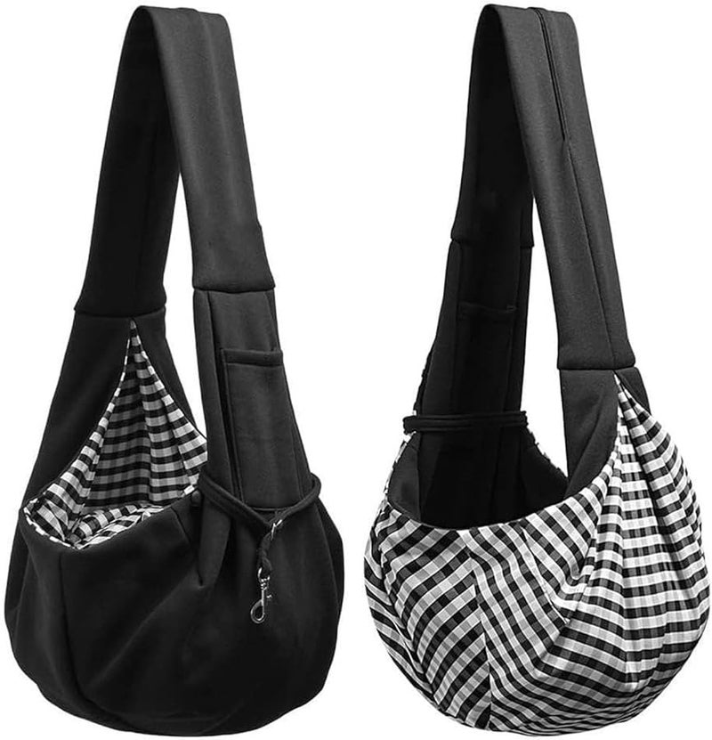 Reversible Pet Carrier Sling Bag For Small Dogs Cats Outdoor Travel Black - Image 4