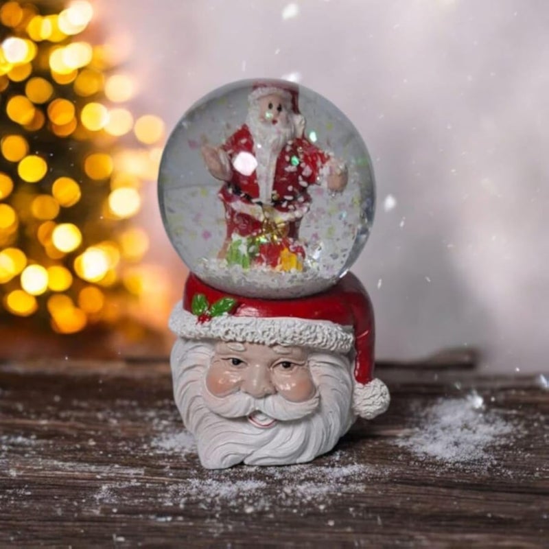 زينة عيد الميلاد بالكرة المائية - زينة رأس السنة الجديدة - كرة مائية - وجه سانتا من البورسلين (سانتا)