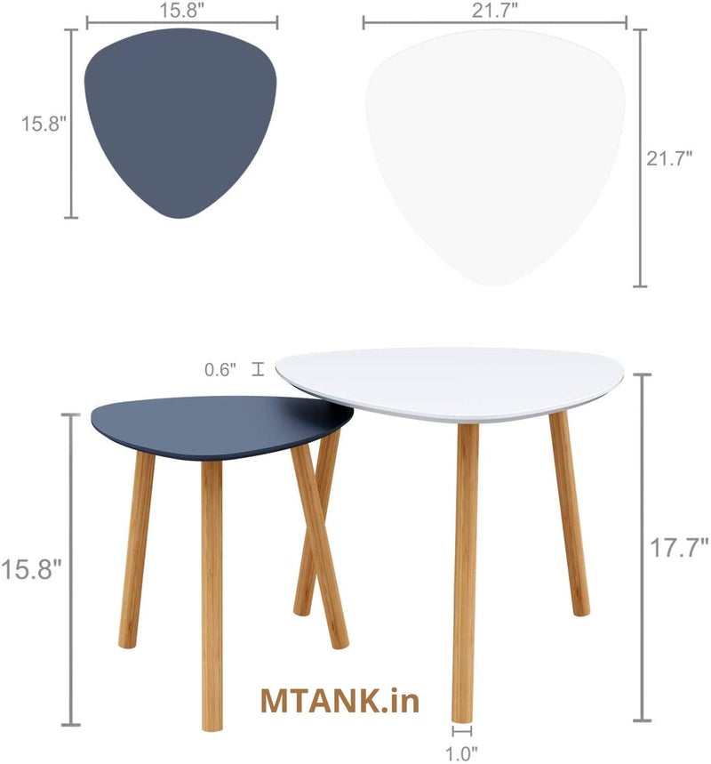 MTANK Nesting Coffee Wood Coffee Table Centre Table Indiana Balcony Tringal Coffee Table Wood Finish - Image 2