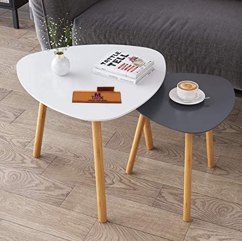 MTANK Nesting Coffee Wood Coffee Table Centre Table Indiana Balcony Tringal Coffee Table Wood Finish - Image 4