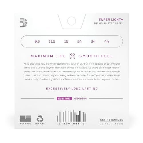 D'Addario DAddario Electric Guitar Strings XS Nickel Coated XSE09544 Super Light Plus Gauge 9544 6String Set Pack of 1 - Image 3