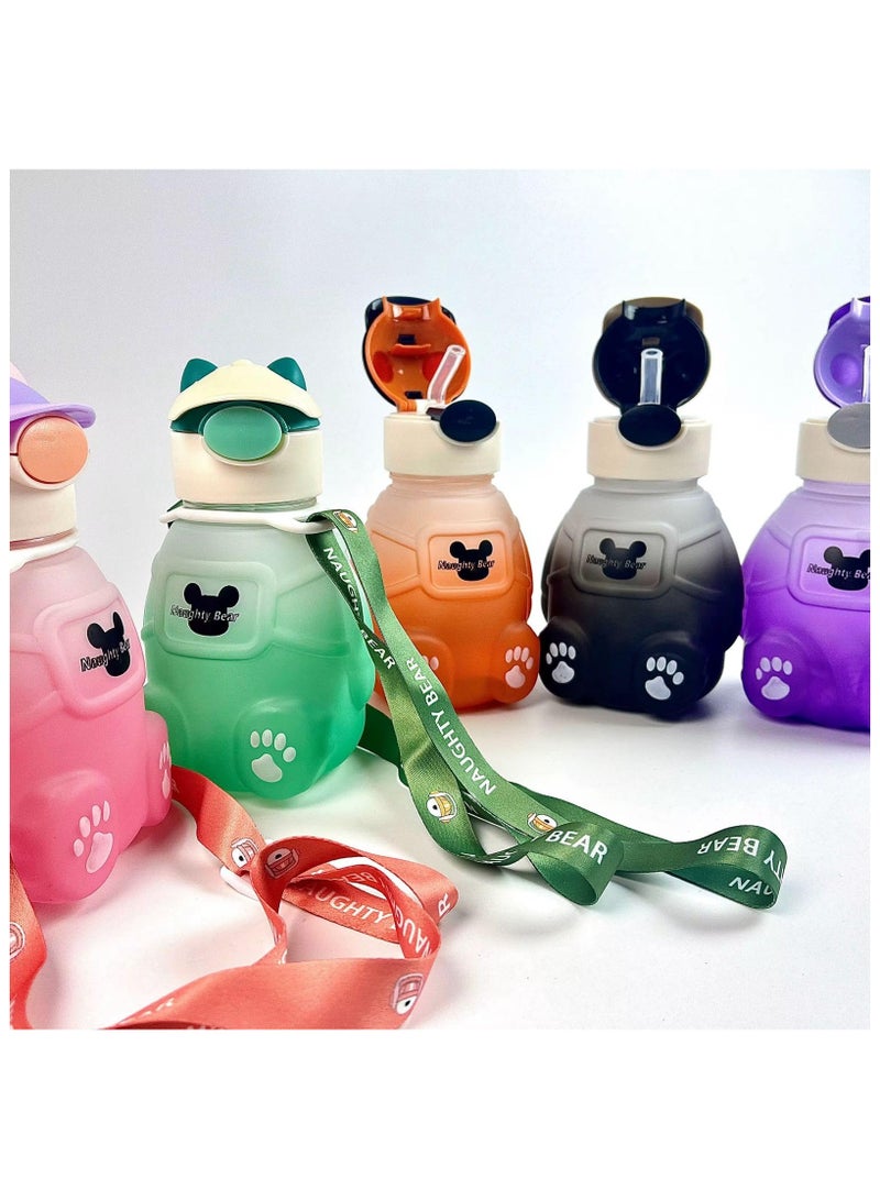 كيوشوب زمزمية أطفال بحزام وماصة – تصميم أرنب لطيف من كيوشوب مثالية للمدرسة، الحضانة، النادي وكل الخروجات - Image 3