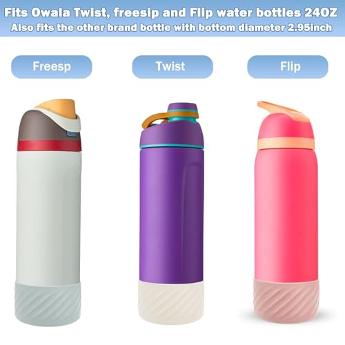 LUCKINEE 2Pcs Silicone Boot Base Sleeve for Owala Water Bottle FreeSip Twist and Flip Protective Silicone Bottom Bumper for Owala Flask Water Bottle Accessories BPA Free - Image 2