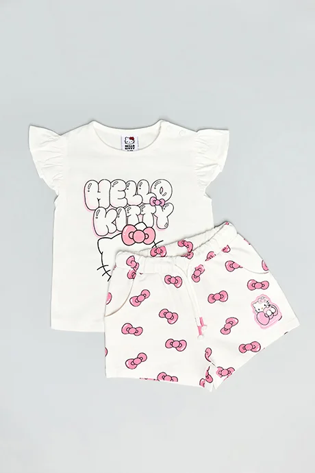 أر أند بي Hello Kitty Print Top & Shorts Set
