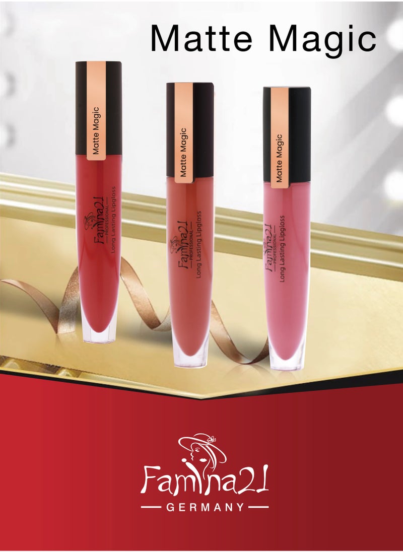 FAMINA21 FAMINA21 Lip Gloss | 20 Matte Color Shades | Long-Lasting, High-Pigment Formula | Smooth & Comfortable Wear (FM01, FML)  - Image 2