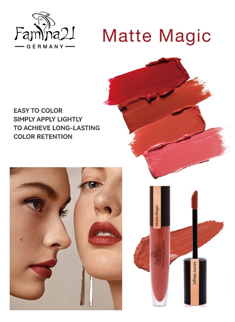 FAMINA21 FAMINA21 Lip Gloss | 20 Matte Color Shades | Long-Lasting, High-Pigment Formula | Smooth & Comfortable Wear (FM01, FML)  - Image 4