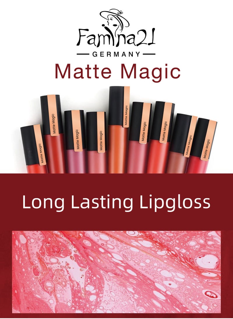 FAMINA21 - FAMINA21 Lip Gloss | 20 Matte Color Shades | Long-Lasting, High-Pigment Formula | Smooth & Comfortable Wear (FM01, FML) - Image 1