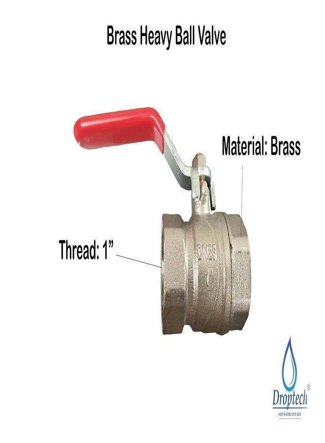 DROPTECH Brass, Heavy Ball Valve for Pipe Fittings | Valve | Stop Cock Valve, (1 inch) PACK OF 1 - Image 3