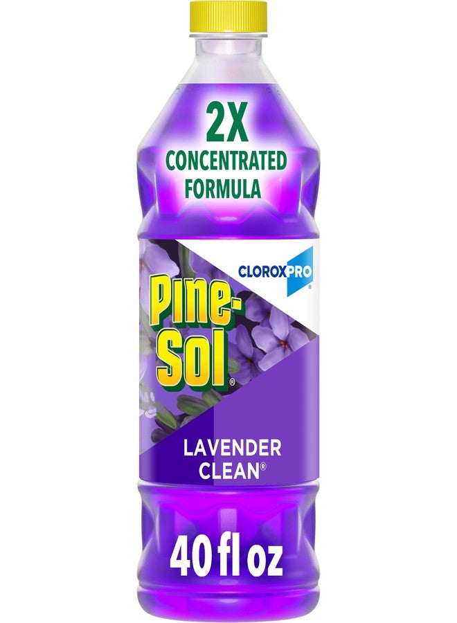 Pine Sol منظف متعدد الأسطح من باين سول كلوركس برو، تركيبة مركزة 2X، منظف لجميع الأغراض، برائحة اللافندر، 40 أونصة سائلة - Image 1