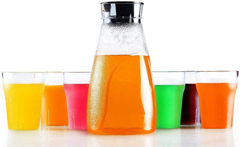 RHYDON Lemon Juice jug Transparent Unbreakable Water Juicy Jug and 6 Pcs Glass Combo Set for Home Dining Table Office Restaurants standard RD_586 - Image 4