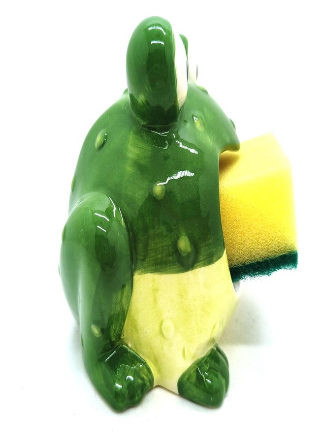 MONMOB Cute Ceramic Frog Sponge Holder for Kitchen Sink, 4.7” x 3.7” x 4.1”, Countertop Mount, Dishware, Kitchen Decor, Frog Decor, House Warming & Valentine's Day Gifts - Image 2