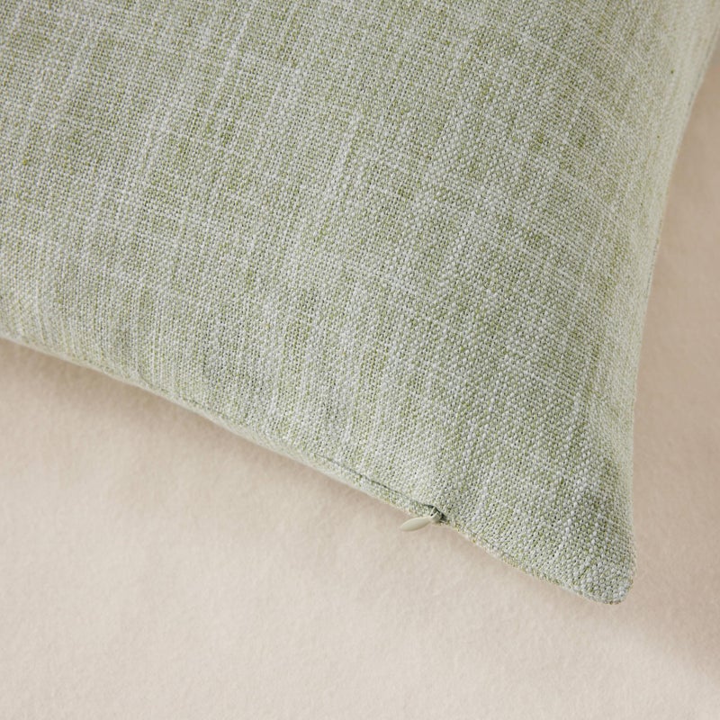 ZeeMart Rustic Cotton Linen Lumbar Throw Pillow Covers Set of 2, 12x20 Inch Green, Farmhouse Style Decorative Couch Pillow Cases Sage Green Cushion Covers for Sofa Bed Living Room Home Decor - Image 3