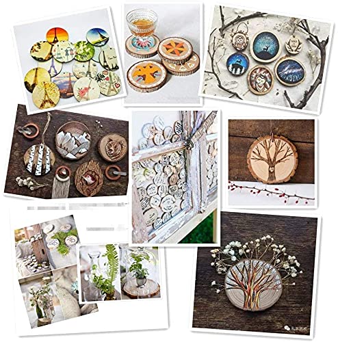 TICIOSH Natural Wood Slices TICIOSH Craft Unfinished Wood kit Predrilled with Hole Wooden Circles for DIY Crafts Wedding Decorations Christmas Ornaments Arts Wood Slices (50 Pcs 2.8-3.1 inches) - Image 4
