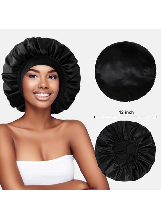 Silky satin cap for sleeping, single layer braided hair cap + satin headband as a gift - Image 3