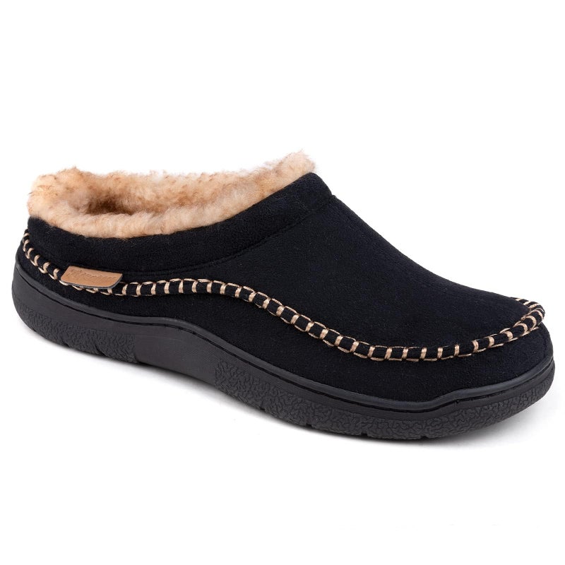 Zigzagger Men's Slip On Moccasin Slippers, Indoor/Outdoor Warm Fuzzy Comfy House Shoes, Fluffy Wide Loafer Slippers,Black, 10.5 D(M) US - Image 5
