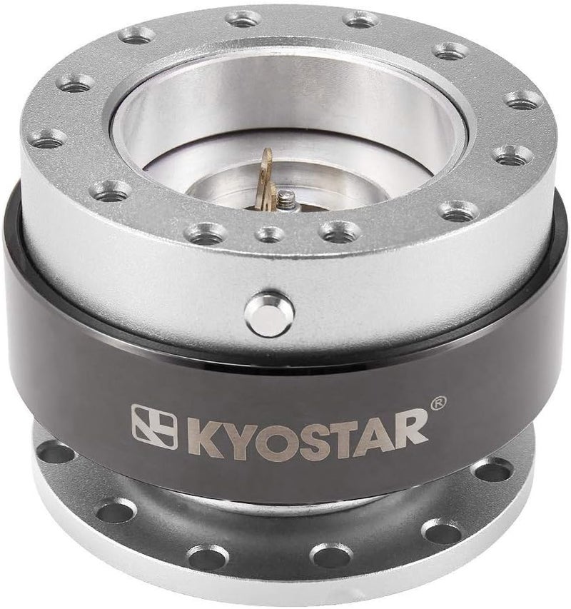 Kyostar طقم محول محور ألومنيوم سريع الفك لعجلة القيادة من التيتانيوم كيوسطار (فضي) جودة محسنة للاستخدام اليومي - Image 1
