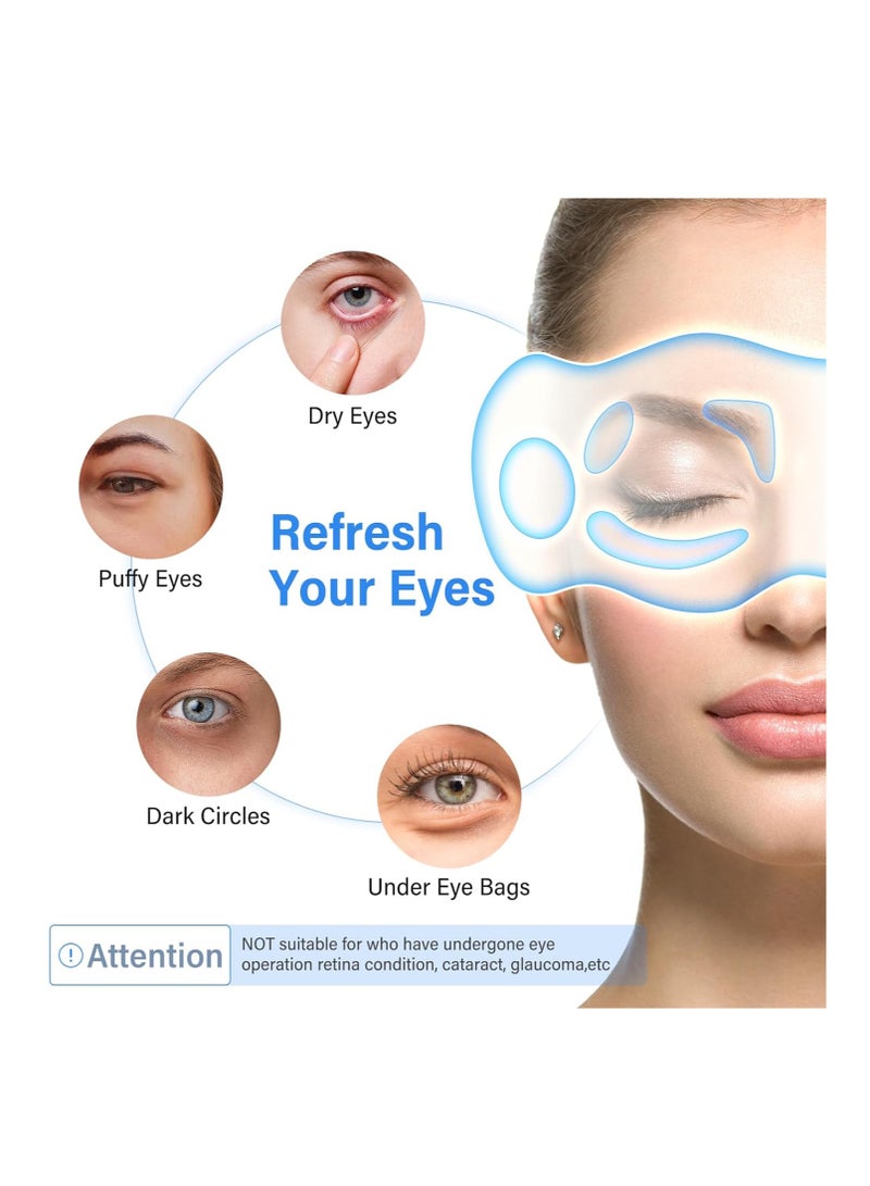Eye Massager with Heat, Music Heated Massager for Migraines, Ideal Gifts for Women/ Men, Eye Mask Improve Sleep, Protein Material, Reduce Dark Circles and Puffiness, Silent Mode, Woman Men Gift - Image 2