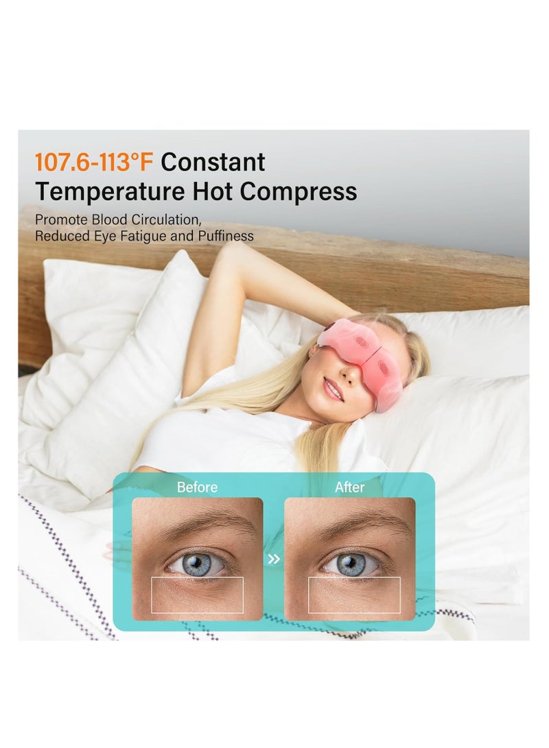 Eye Massager with Heat, Music Heated Massager for Migraines, Ideal Gifts for Women/ Men, Eye Mask Improve Sleep, Protein Material, Reduce Dark Circles and Puffiness, Silent Mode, Woman Men Gift - Image 4