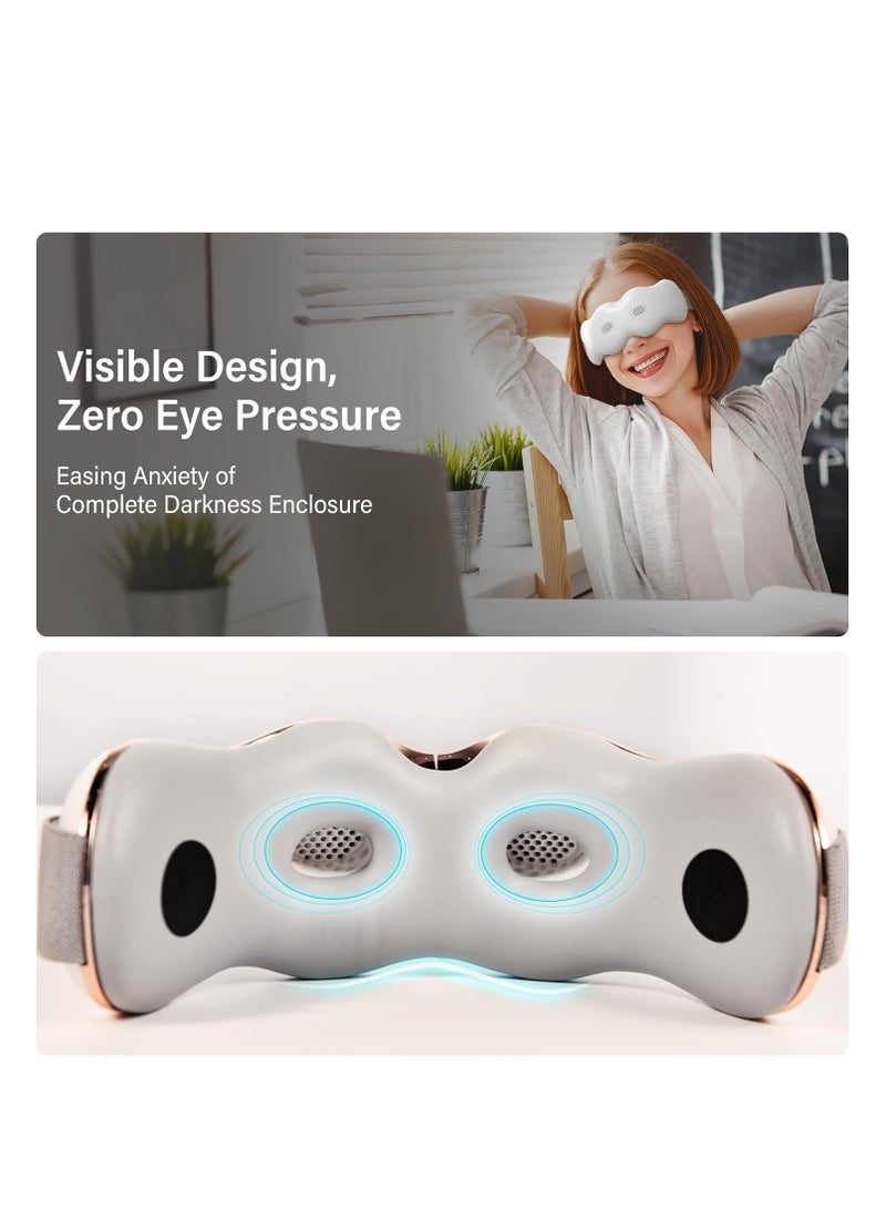 Eye Massager with Heat, Music Heated Massager for Migraines, Ideal Gifts for Women/ Men, Eye Mask Improve Sleep, Protein Material, Reduce Dark Circles and Puffiness, Silent Mode, Woman Men Gift - Image 5