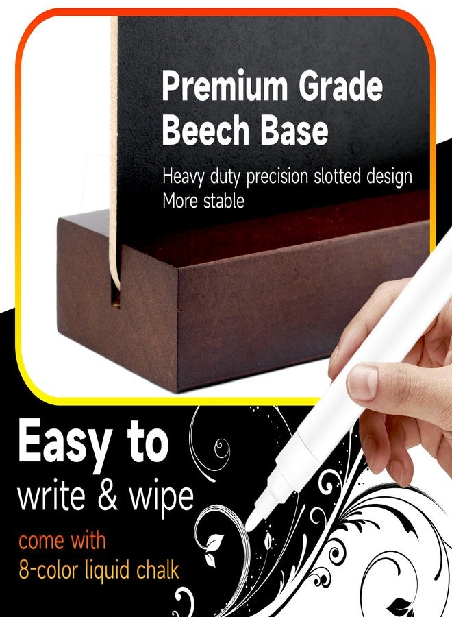 Kivsty Tabletop Chalkboard with Wood Stand - 3 Pack, 8 x 12 Inch Double Sided Blackboard Food Signs Menu Message Boards for Coffee Bar, Lemonade Stand, Party Decoration - Vertical Back - Image 2