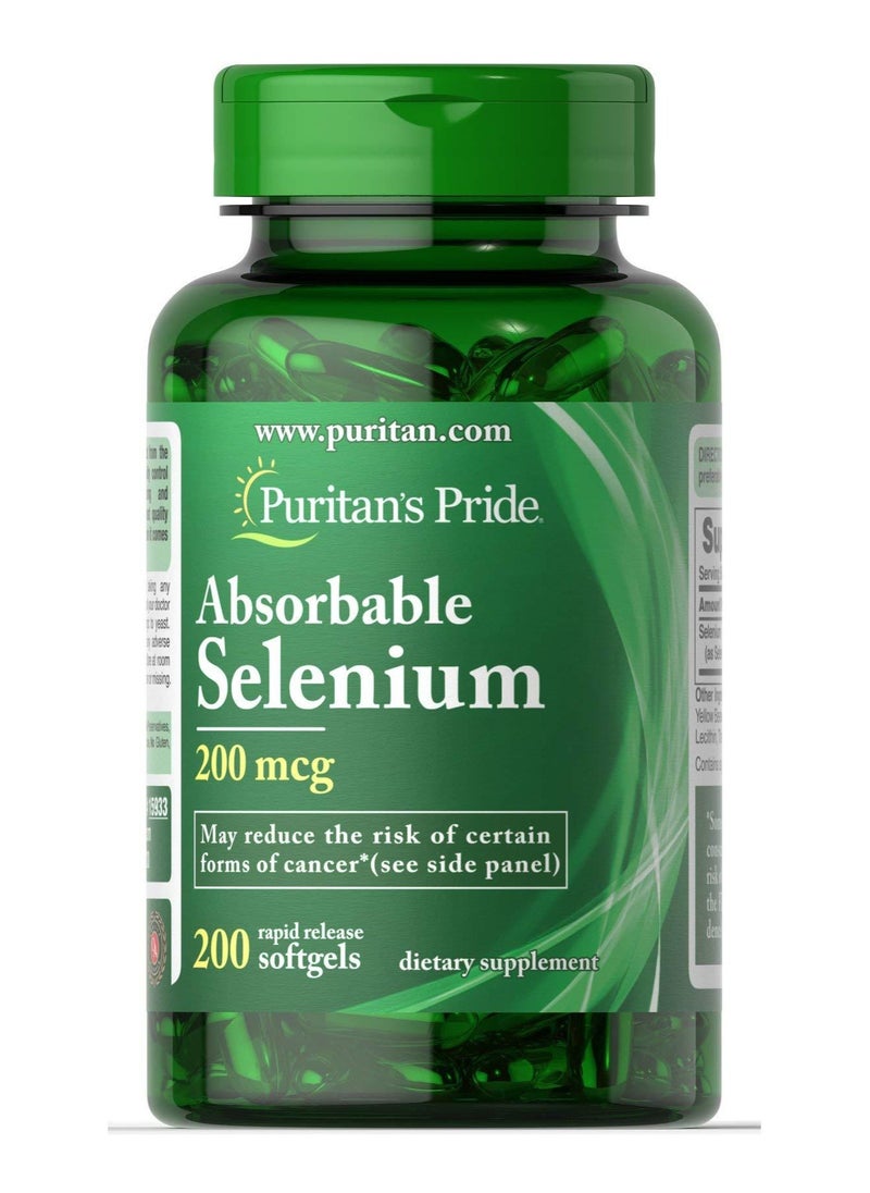 Puritan's Pride Puritan's Pride Absorbable Selenium 200 mcg – 100 Softgels for Antioxidant & Immune Support 