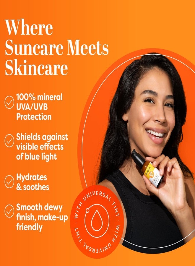 TruSkin Sunscreen Serum for Face - SPF 30 Universal Tinted Mineral Sunscreen Face Serum - Lightweight Transparent Finish - Zinc Oxide, Vitamin C, Hyaluronic Acid, Ceramides, All Skin Types, 1 fl oz - Image 2