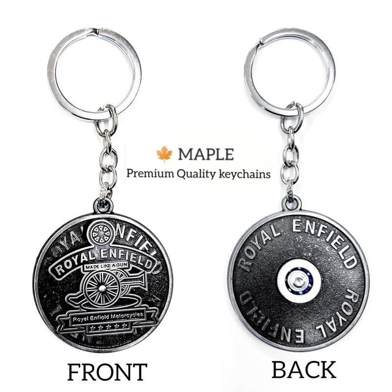 Maple حامل مفاتيح من الجلد والمعدن الفاخر متوافق مع رويال إنفيلد/بليت/دراجة/سيارة، خطاف أنيق لحامل المفاتيح، مصنوع بشكل يشبه المسدس للرجال والنساء - Image 2