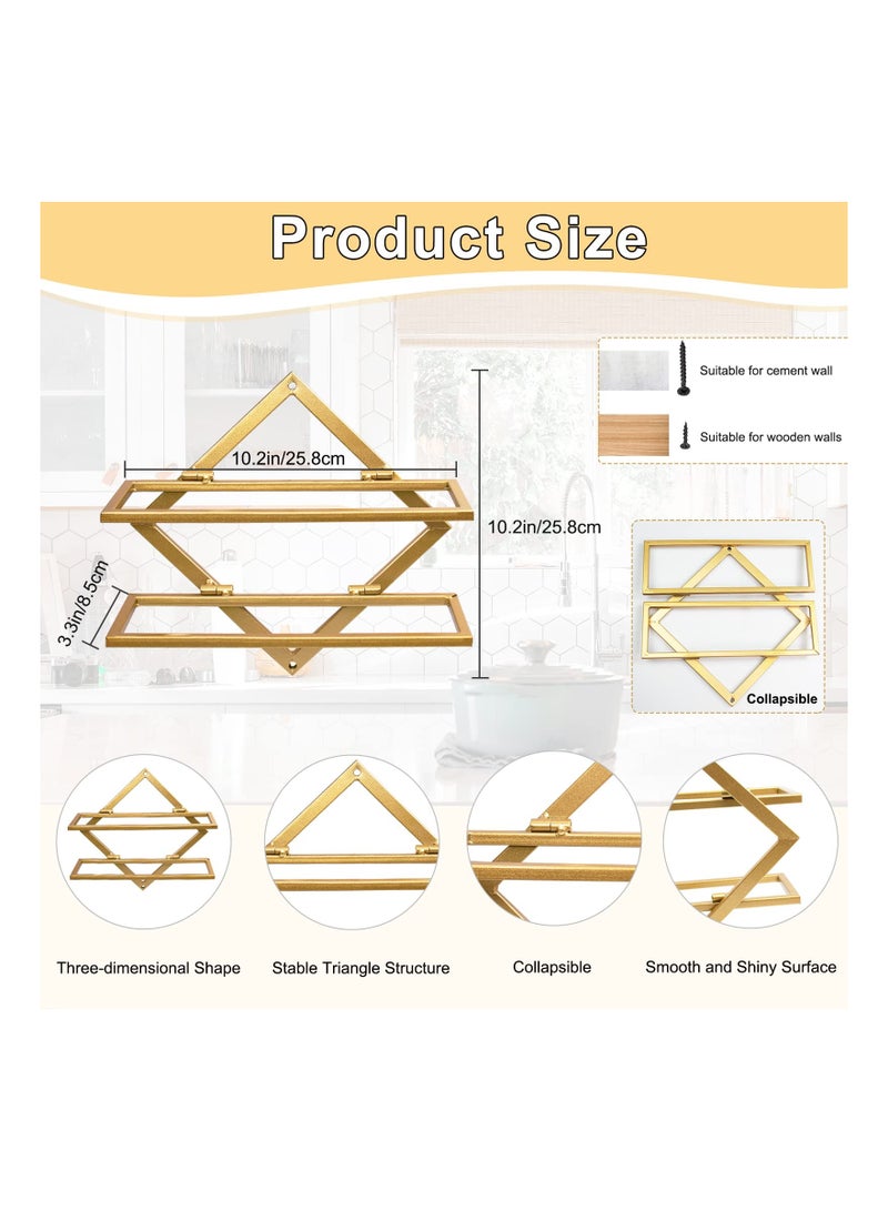 SYOSI Metal Wall Mounted Wine Holder,  Upgrade Foldable Hanging Wall Wine Rack Organizer for 2 Liquor Bottles, Wine Bottle Display Hanger with Screws for Home Kitchen Wall Deco - Image 2