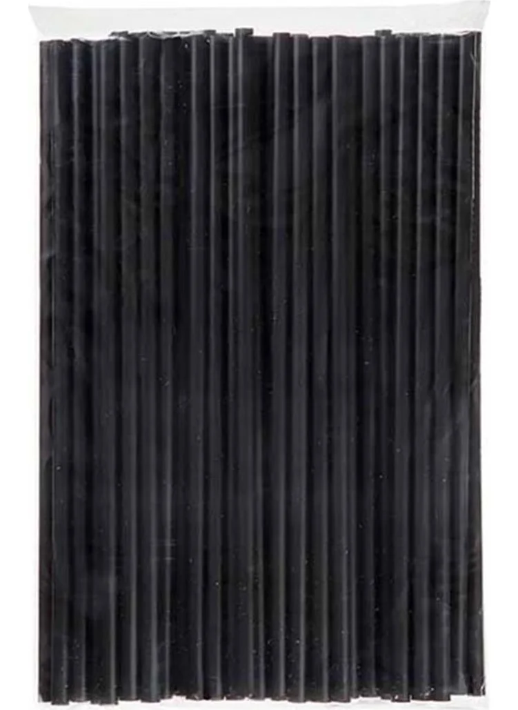 Ambalaj Pazarı Packaging Market Plastic Frozen Straws Black - 100 Pcs