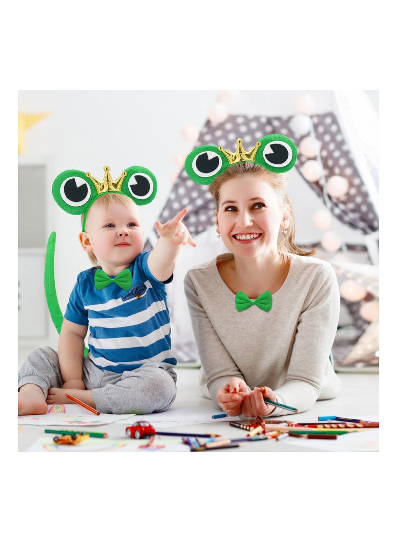 Zikra 4 Pieces Frog Costume Set for Kids Animal Girls Fancy Dress Up Cosplay Children Ears Headband Bow Tie Tail Princess Tutu Skirt Birthday Carnival Party Performance Prop - Image 2