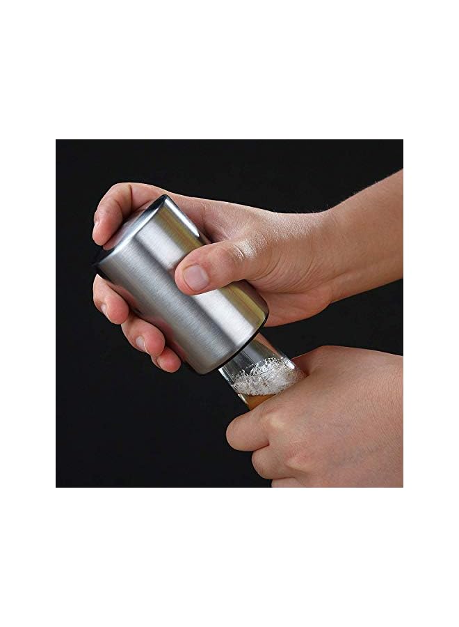 S-TOP Auto Bottle Opener, Magnetic Automatic Beer Cap Remover Stainless Steel Push Down Beer Opener with Magnet Cap Catcher - Image 2