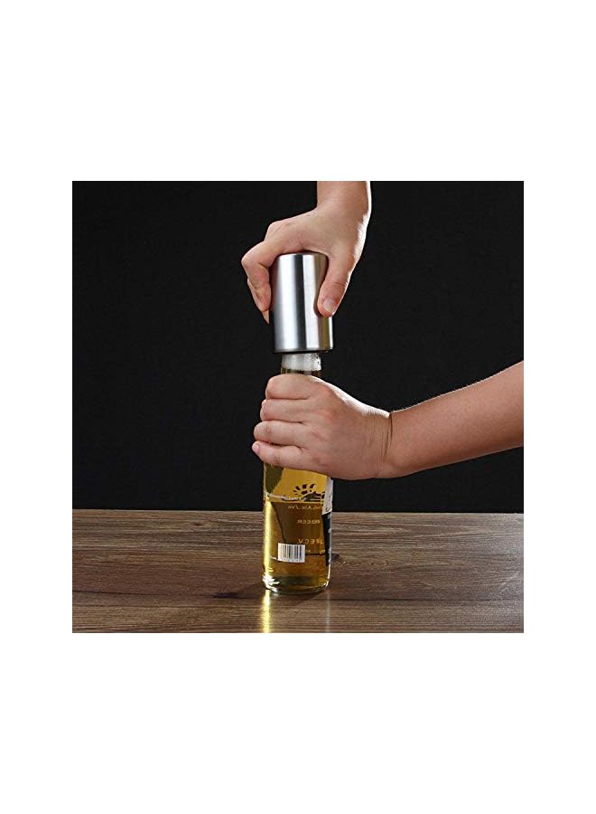 S-TOP Auto Bottle Opener, Magnetic Automatic Beer Cap Remover Stainless Steel Push Down Beer Opener with Magnet Cap Catcher - Image 3