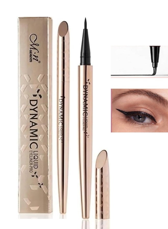 أم أن ميناو محدد عيون سائل مقاوم للماء 0.4 جرام - أسود غامق، يدوم طويلاً مع خط رفيع دقيق، مثالي للعيون الحساسة ومكياج يدوم طوال اليوم - Image 1