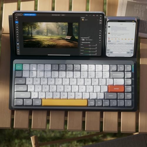 nuphy Air75 V2 Portable 75% Mechanical Keyboard,Wireless Keyboard,Supports Bluetooth/2.4G/USB-C RGB Gaming Keyboards,Compatible with Windows/Mac OS/Linux Systems Grey-Gateron Wisteria Switch - Image 3
