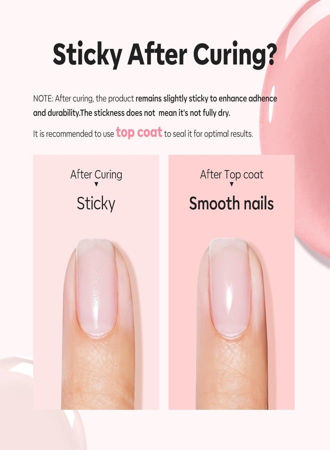 modelones Builder Nail Gel, 2 Pcs Cover Nude and Rose Pink Gel Builder for Thickening Apex Building 8-in-One Rubber Color Base Polish Strengthener Extension LED Lamp Cured 10 ml DIY Home Salon - Image 5