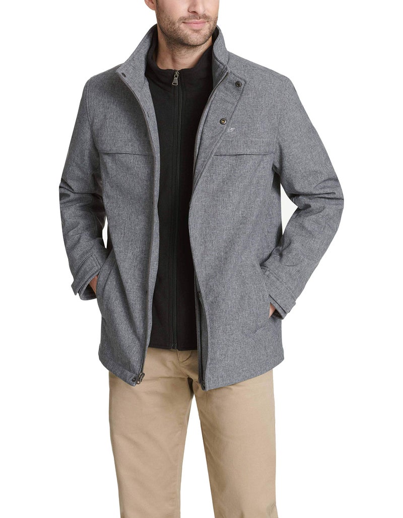 Dockers Men's Soft Shell Jacket (Regular and Big and Tall Sizes), Heather Grey, S - Image 2